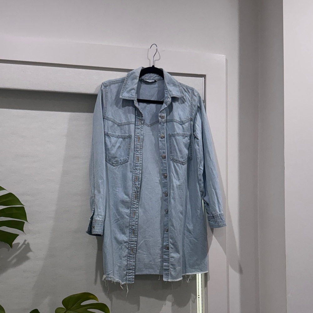 Light Blue Denim Shirt Dress